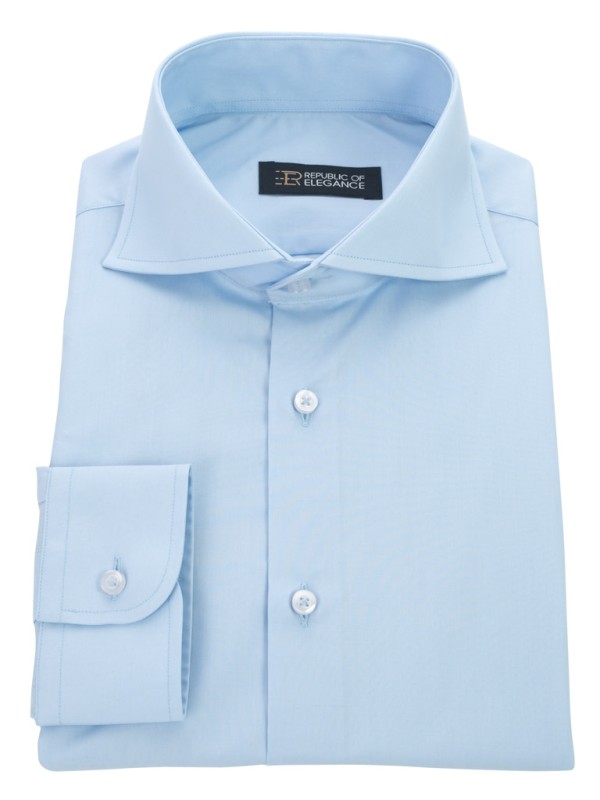 Niebieska koszula męska szyta na miarę