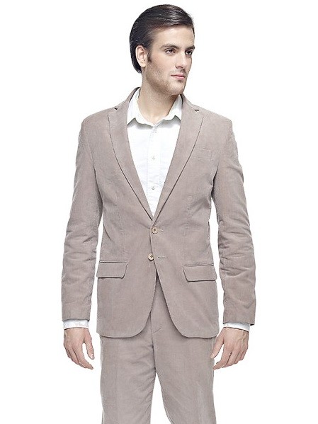 Beżowy sztruksowy garnitur męski MIAMI szyty na miarę