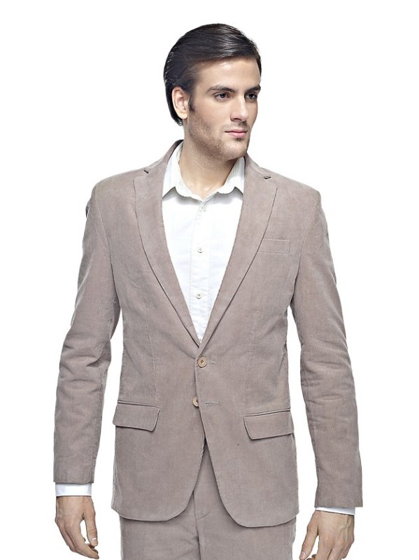 Beżowy sztruksowy garnitur męski MIAMI szyty na miarę