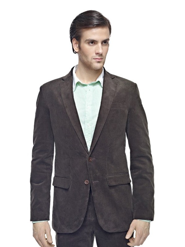 Ciemnobrązowy sztruksowy garnitur męski ATLANTA szyty na miarę