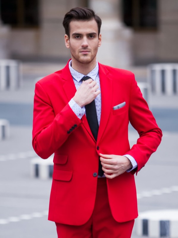 Czerwona lniana marynarka męska CELANO szyta na miarę