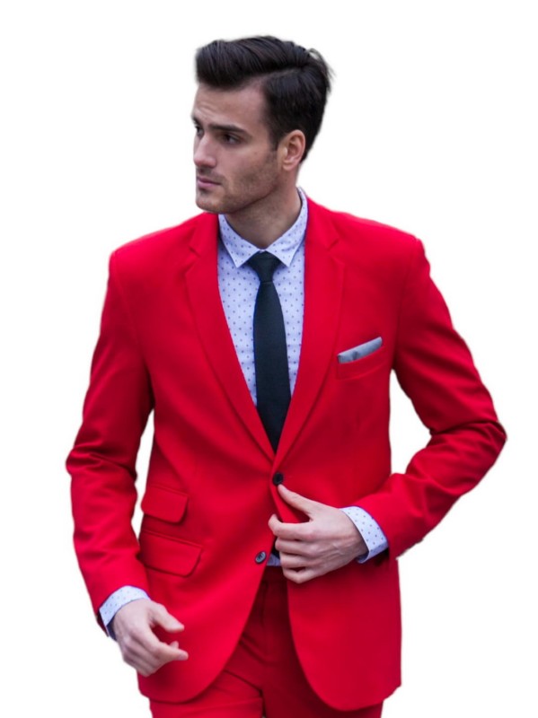 Czerwone lniane spodnie męskie CELANO szyte na miarę