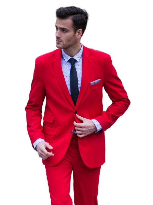 Czerwone lniane spodnie męskie CELANO szyte na miarę