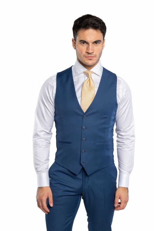 Jasnogranatowy wełniany garnitur MODICA szyty na miarę | kolekcja LUXURY