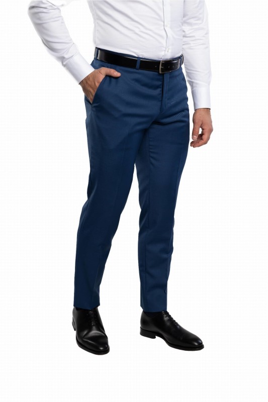 Jasnogranatowy wełniany garnitur MODICA szyty na miarę | kolekcja LUXURY