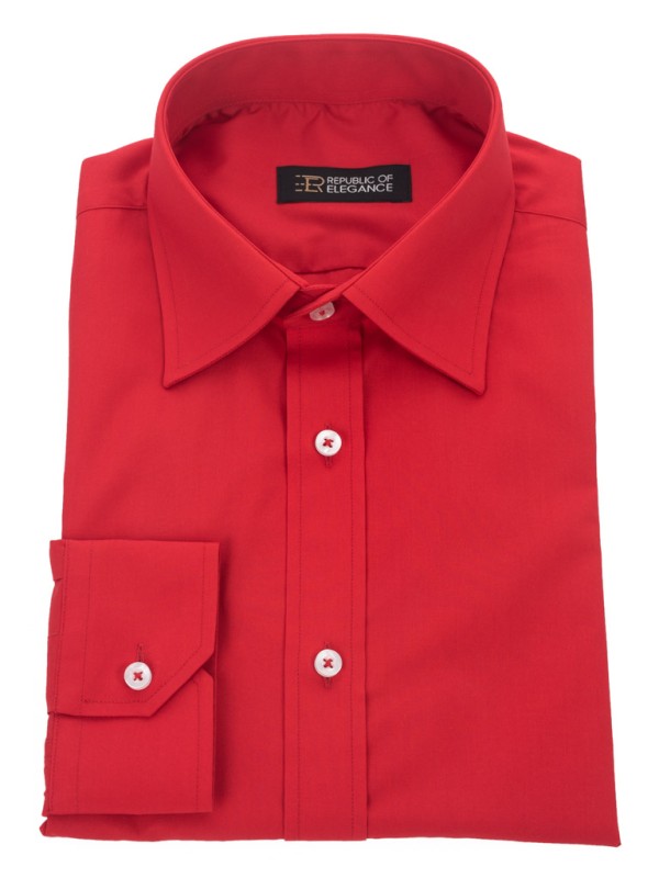 Czerwona koszula męska szyta na miarę