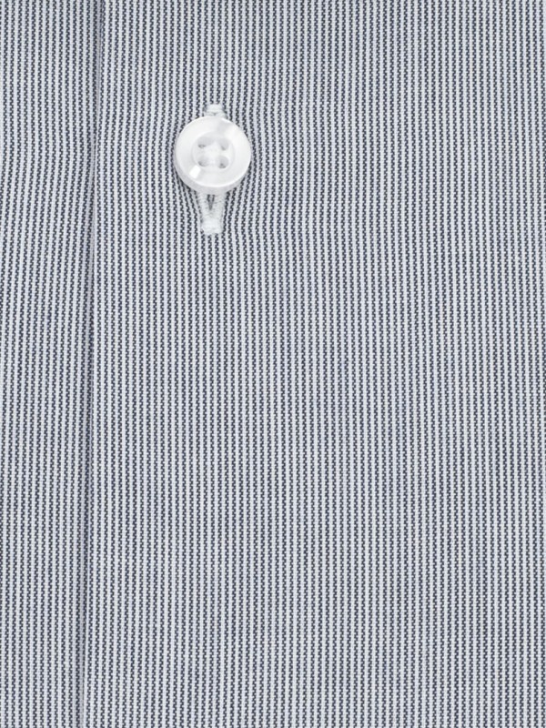 Szara koszula męska w bardzo cienki prążek hair stripe szyta na miarę